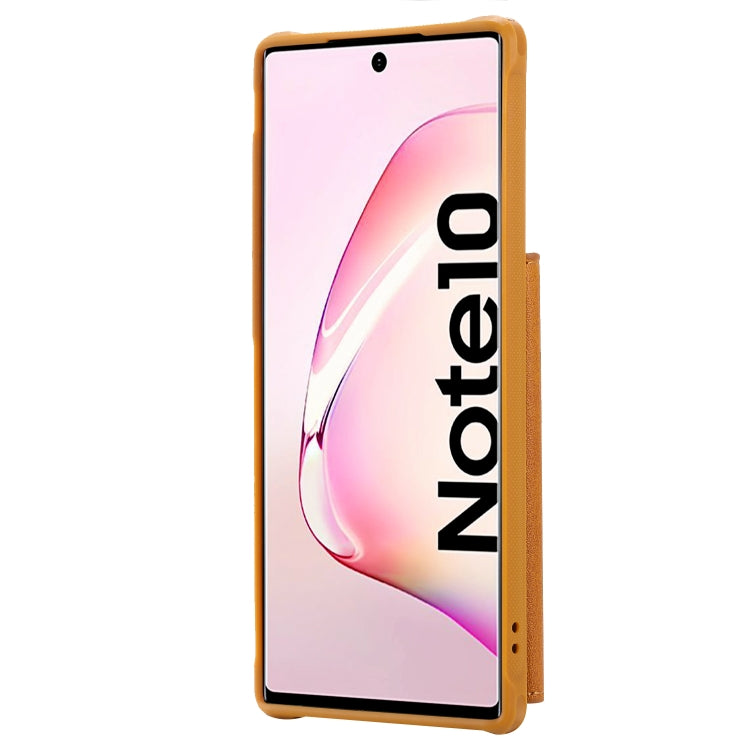 For Galaxy Note 10 Zipper Shockproof Protective Case with Card Slots & Bracket & Photo Holder & Wallet Function