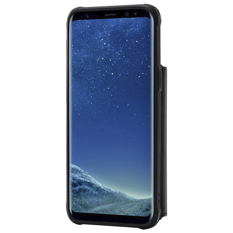 For Galaxy S8 Plus Zipper Shockproof Protective Case with Card Slots & Bracket & Photo Holder & Wallet Function