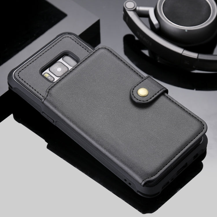 For Galaxy S8 Plus Zipper Shockproof Protective Case with Card Slots & Bracket & Photo Holder & Wallet Function