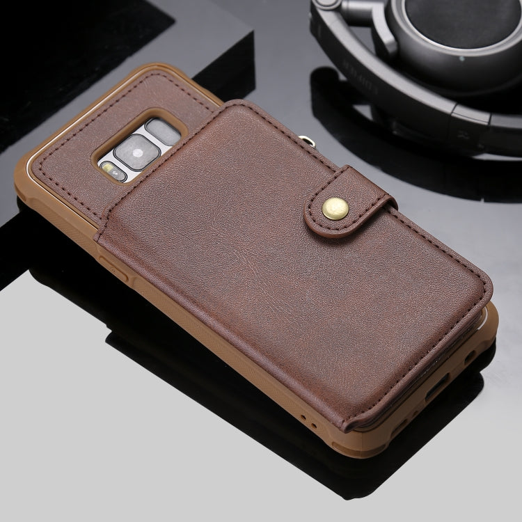 For Galaxy S8 Plus Zipper Shockproof Protective Case with Card Slots & Bracket & Photo Holder & Wallet Function
