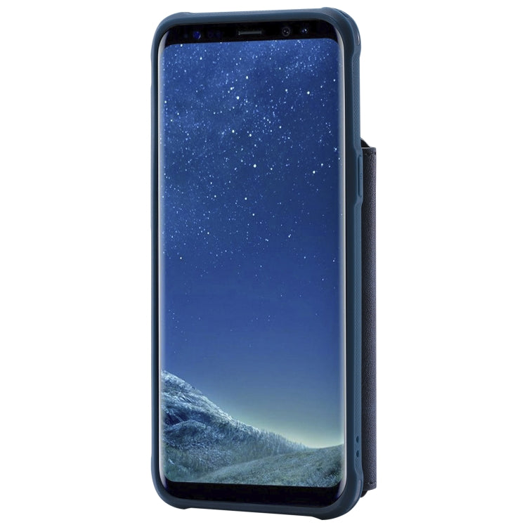 For Galaxy S8 Plus Zipper Shockproof Protective Case with Card Slots & Bracket & Photo Holder & Wallet Function
