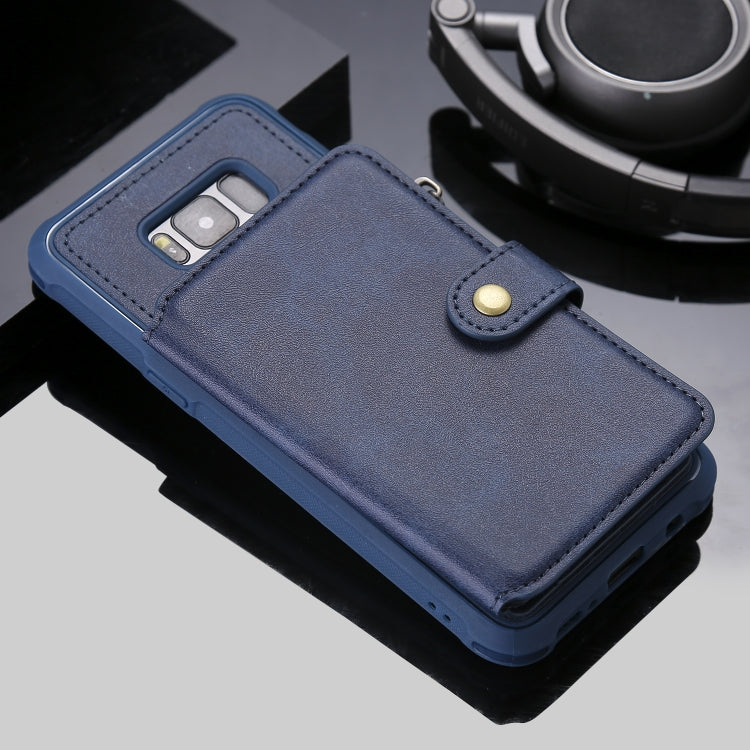 For Galaxy S8 Plus Zipper Shockproof Protective Case with Card Slots & Bracket & Photo Holder & Wallet Function
