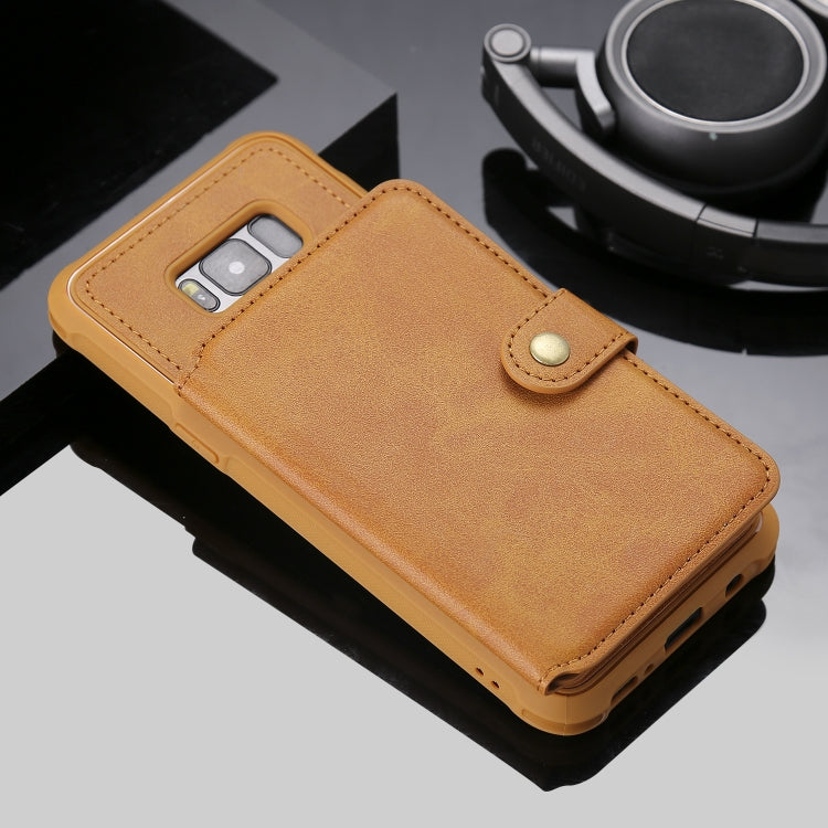 For Galaxy S8 Plus Zipper Shockproof Protective Case with Card Slots & Bracket & Photo Holder & Wallet Function