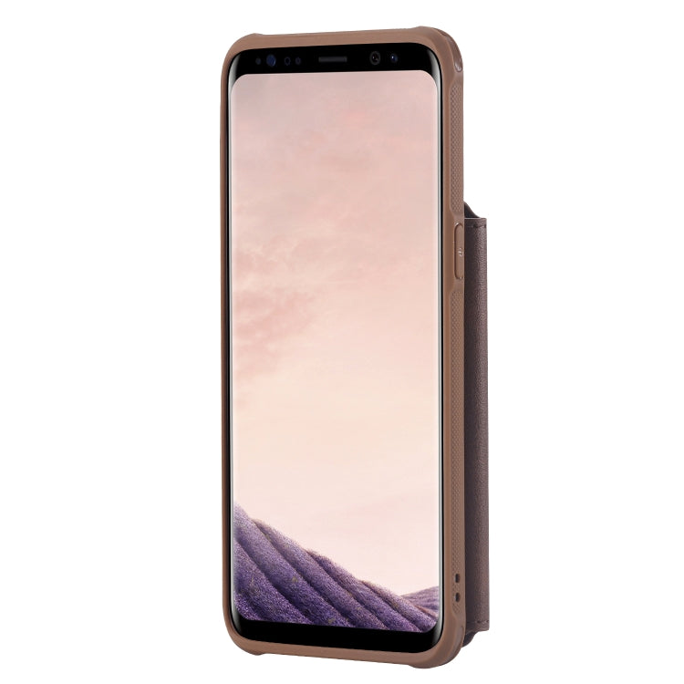 For Galaxy S8 Zipper Shockproof Protective Case with Card Slots & Bracket & Photo Holder & Wallet Function
