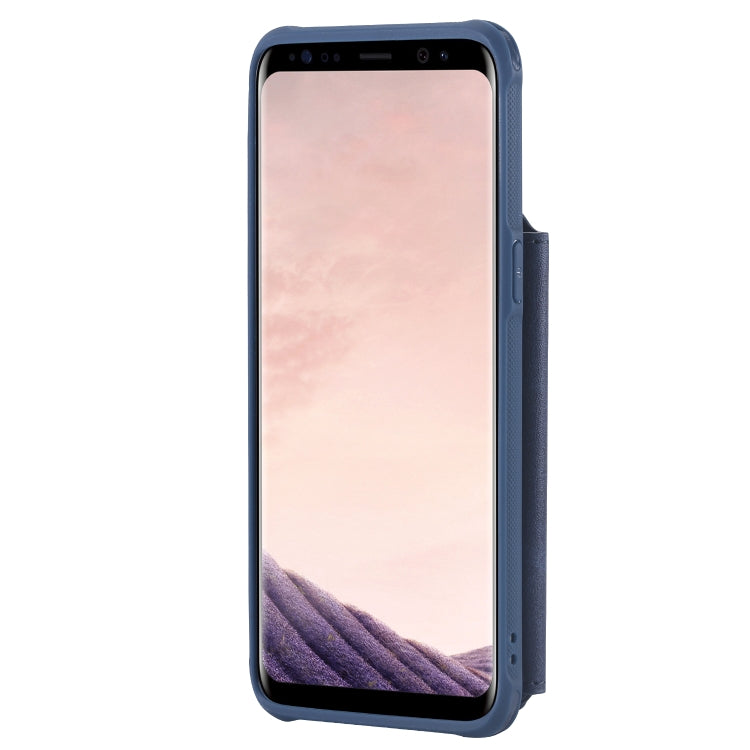 For Galaxy S8 Zipper Shockproof Protective Case with Card Slots & Bracket & Photo Holder & Wallet Function