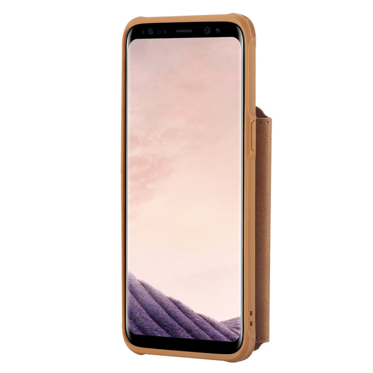 For Galaxy S8 Zipper Shockproof Protective Case with Card Slots & Bracket & Photo Holder & Wallet Function