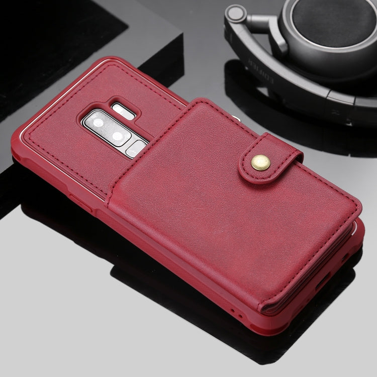 For Galaxy S9 Plus Zipper Shockproof Protective Case with Card Slots & Bracket & Photo Holder & Wallet Function