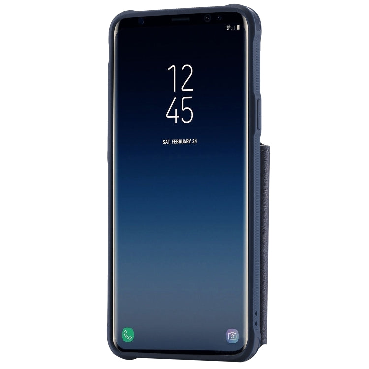 For Galaxy S9 Plus Zipper Shockproof Protective Case with Card Slots & Bracket & Photo Holder & Wallet Function