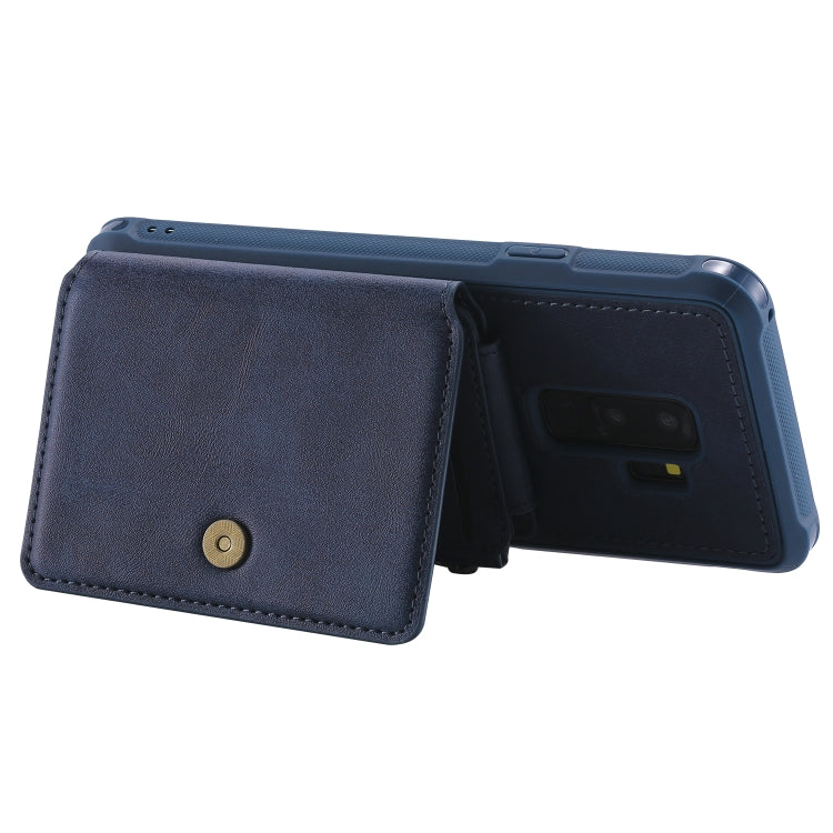 For Galaxy S9 Plus Zipper Shockproof Protective Case with Card Slots & Bracket & Photo Holder & Wallet Function