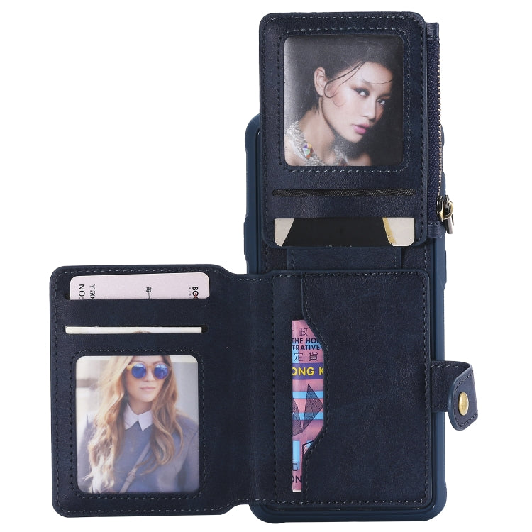 For Galaxy S9 Plus Zipper Shockproof Protective Case with Card Slots & Bracket & Photo Holder & Wallet Function