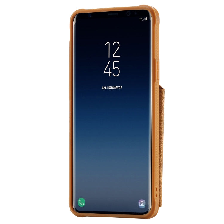 For Galaxy S9 Plus Zipper Shockproof Protective Case with Card Slots & Bracket & Photo Holder & Wallet Function