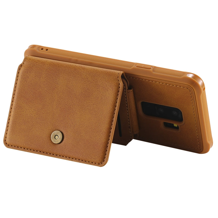 For Galaxy S9 Plus Zipper Shockproof Protective Case with Card Slots & Bracket & Photo Holder & Wallet Function