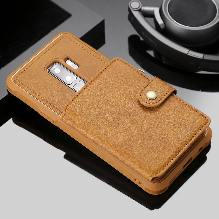 For Galaxy S9 Plus Zipper Shockproof Protective Case with Card Slots & Bracket & Photo Holder & Wallet Function