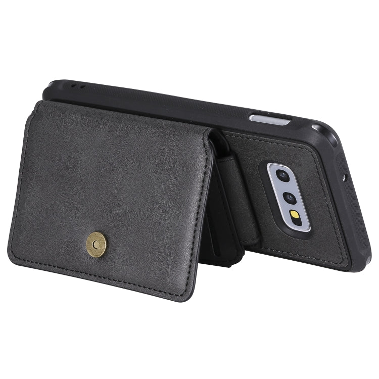 For Galaxy S10e Zipper Shockproof Protective Case with Card Slots & Bracket & Photo Holder & Wallet Function
