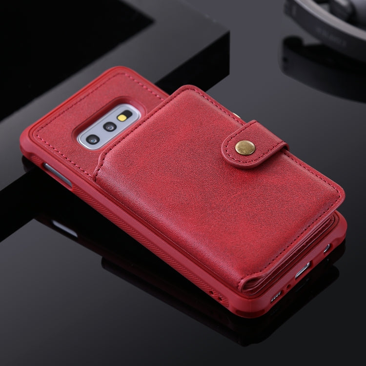 For Galaxy S10e Zipper Shockproof Protective Case with Card Slots & Bracket & Photo Holder & Wallet Function