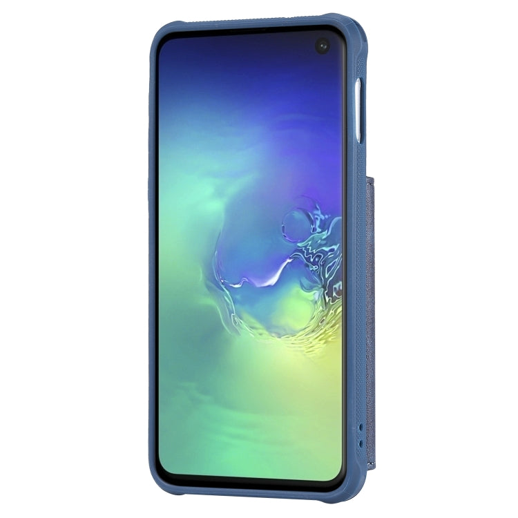 For Galaxy S10e Zipper Shockproof Protective Case with Card Slots & Bracket & Photo Holder & Wallet Function