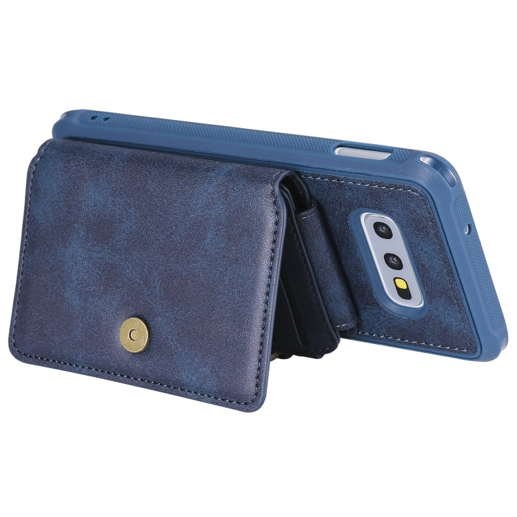 For Galaxy S10e Zipper Shockproof Protective Case with Card Slots & Bracket & Photo Holder & Wallet Function