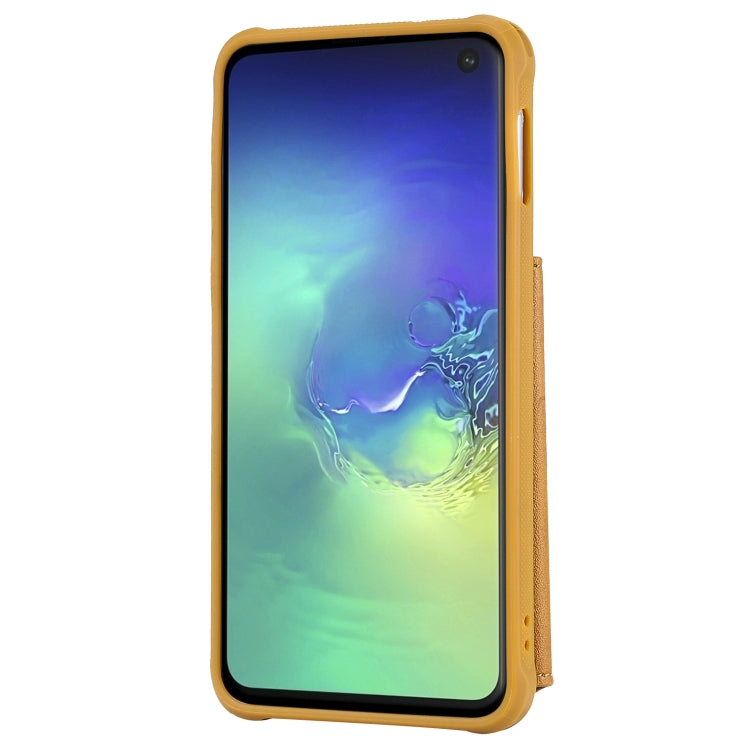 For Galaxy S10e Zipper Shockproof Protective Case with Card Slots & Bracket & Photo Holder & Wallet Function