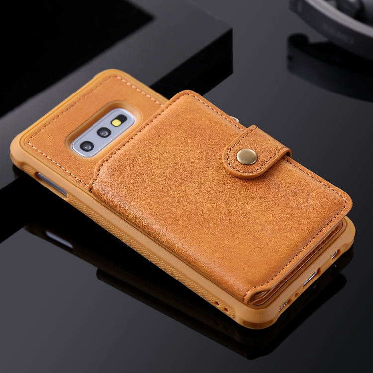 For Galaxy S10e Zipper Shockproof Protective Case with Card Slots & Bracket & Photo Holder & Wallet Function