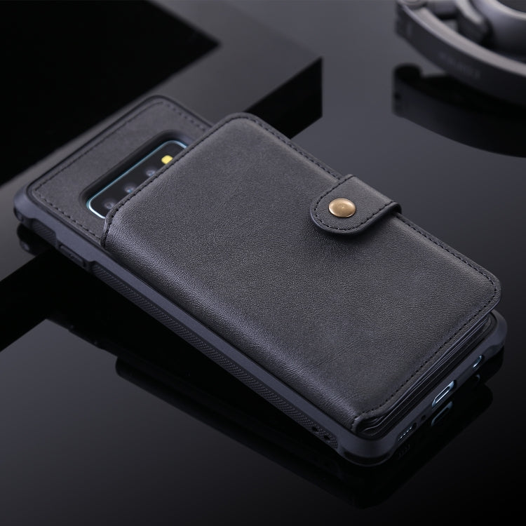 For Galaxy S10 Plus Zipper Shockproof Protective Case with Card Slots & Bracket & Photo Holder & Wallet Function
