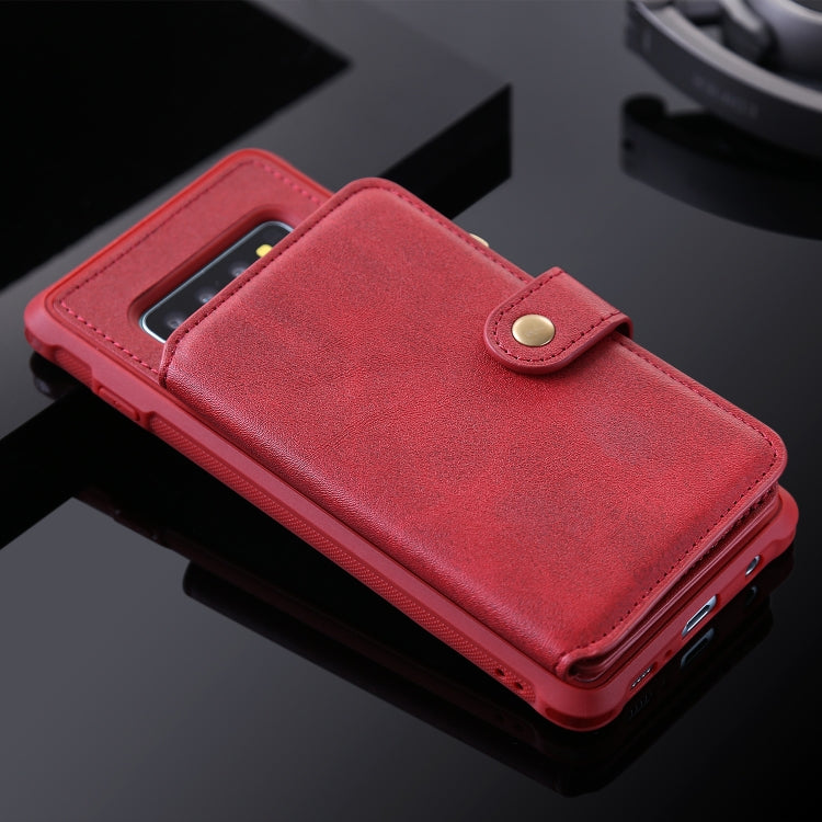 For Galaxy S10 Plus Zipper Shockproof Protective Case with Card Slots & Bracket & Photo Holder & Wallet Function