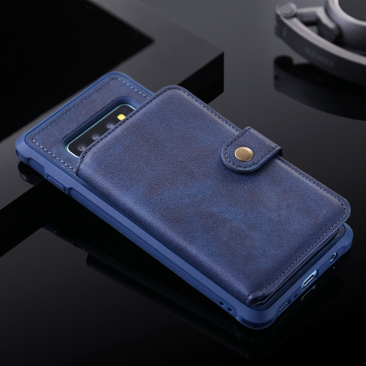For Galaxy S10 Plus Zipper Shockproof Protective Case with Card Slots & Bracket & Photo Holder & Wallet Function