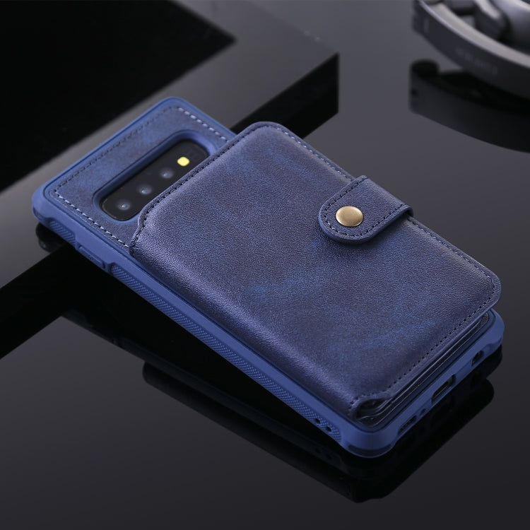 For Galaxy S10 Zipper Shockproof Protective Case with Card Slots & Bracket & Photo Holder & Wallet Function
