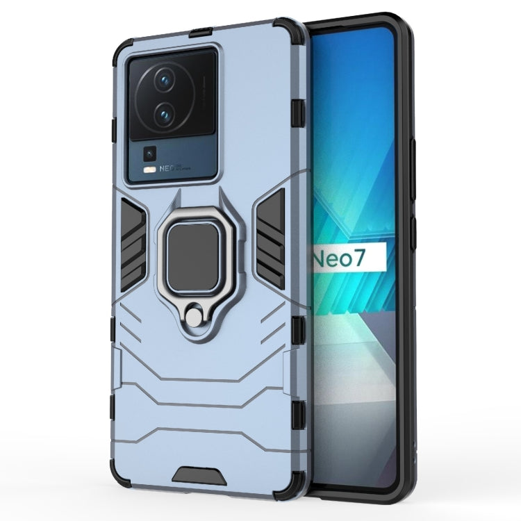 For vivo iQOO Neo7 PC + TPU Shockproof Protective Phone Case with Magnetic Ring Holder