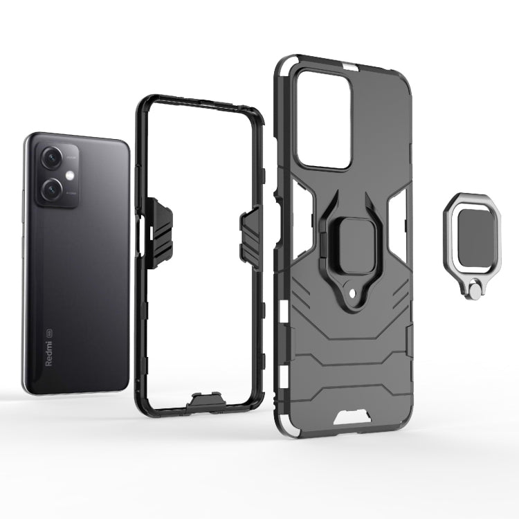 For Xiaomi Redmi Note 12 China PC + TPU Shockproof Protective Phone Case with Magnetic Ring Holder