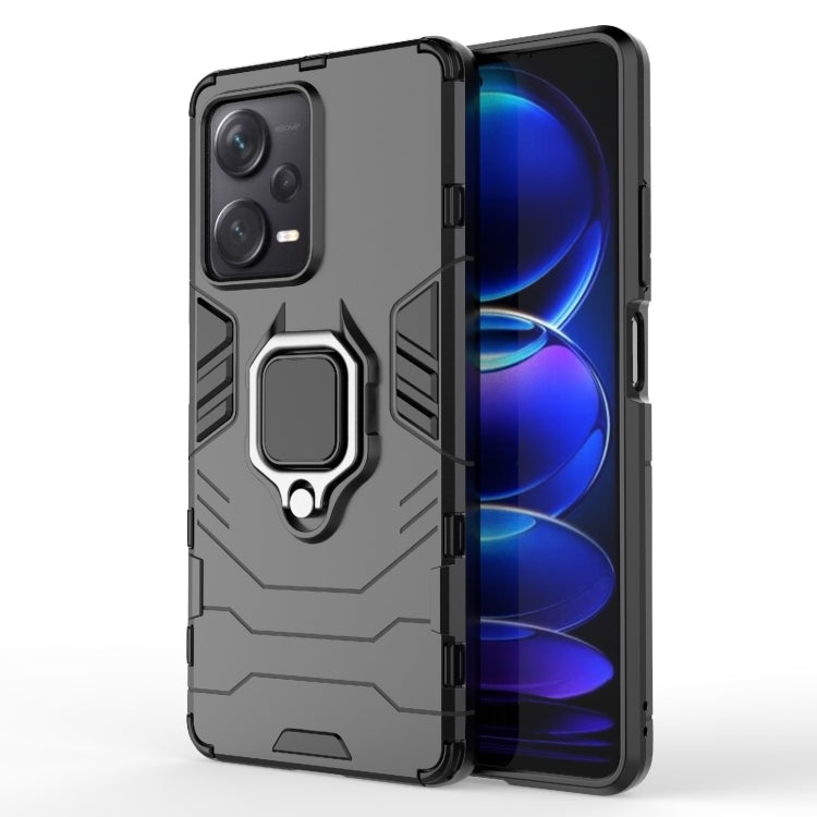 For Xiaomi Redmi Note 12 Pro+ China PC + TPU Shockproof Protective Phone Case with Magnetic Ring Holder