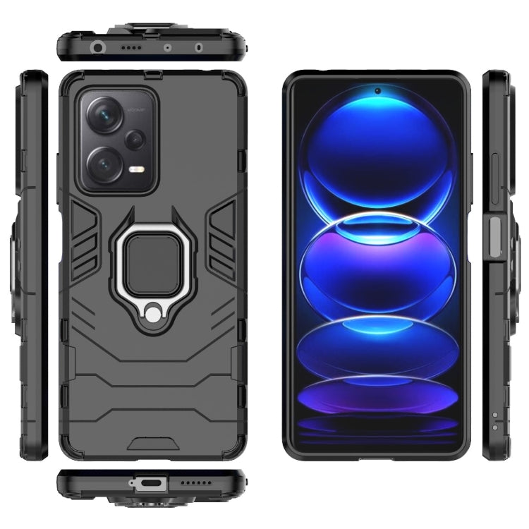 For Xiaomi Redmi Note 12 Pro+ China PC + TPU Shockproof Protective Phone Case with Magnetic Ring Holder