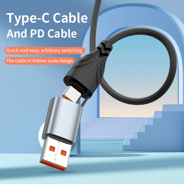 ADC-008 2 in 1 PD 100W USB/Type-C to Type-C Fast Charge Data Cable, Length: 1m