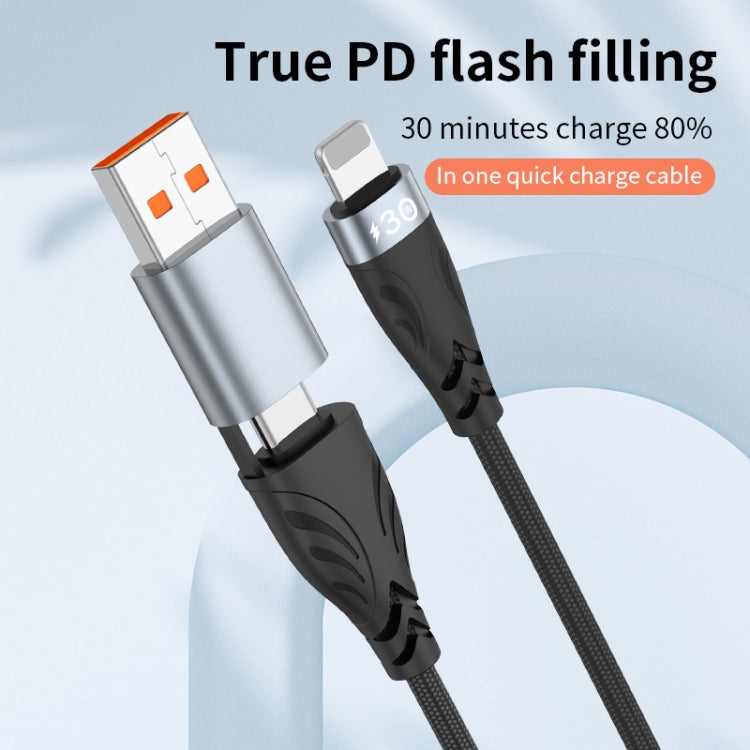 ADC-008 2 in 1 PD 100W USB/Type-C to Type-C Fast Charge Data Cable, Length: 1m