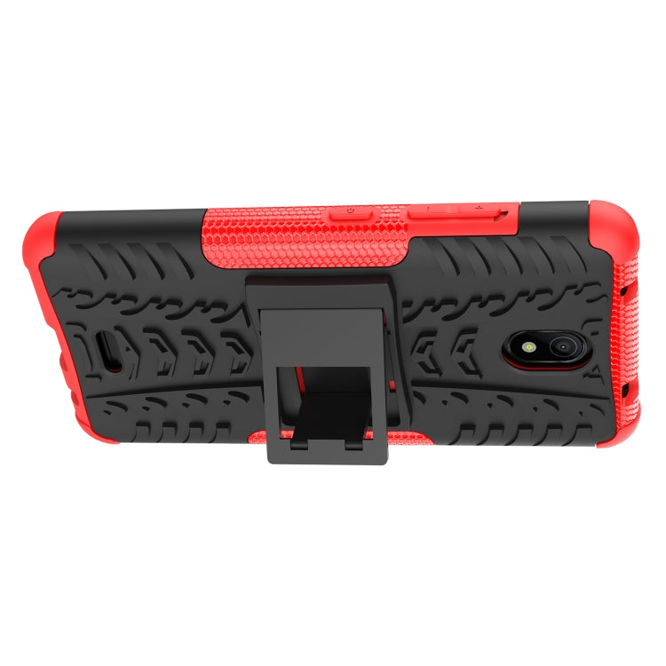 For Nokia C100 Tire Texture TPU + PC Phone Case with Holder