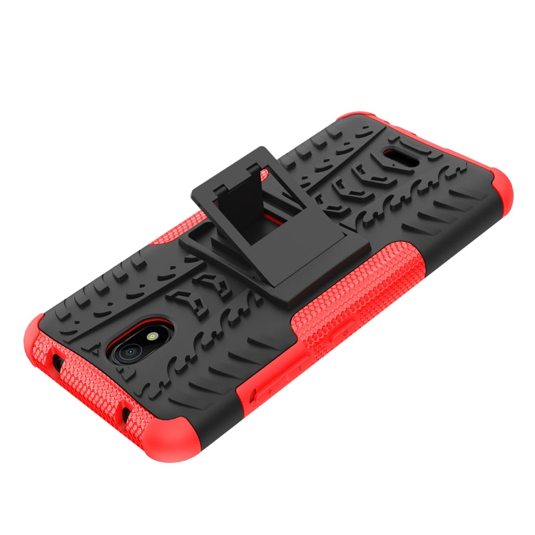 For Nokia C100 Tire Texture TPU + PC Phone Case with Holder