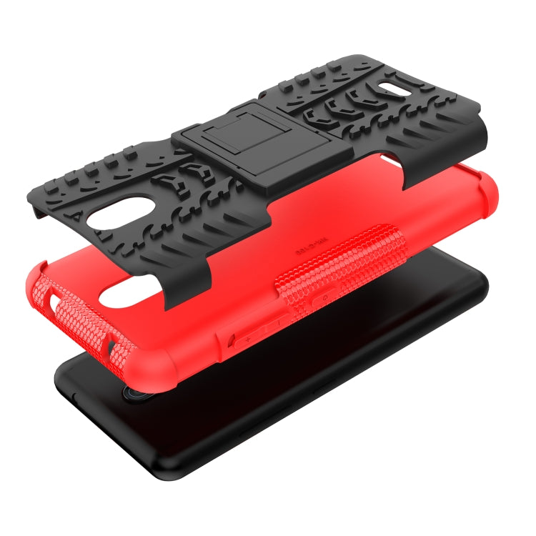 For Nokia C100 Tire Texture TPU + PC Phone Case with Holder