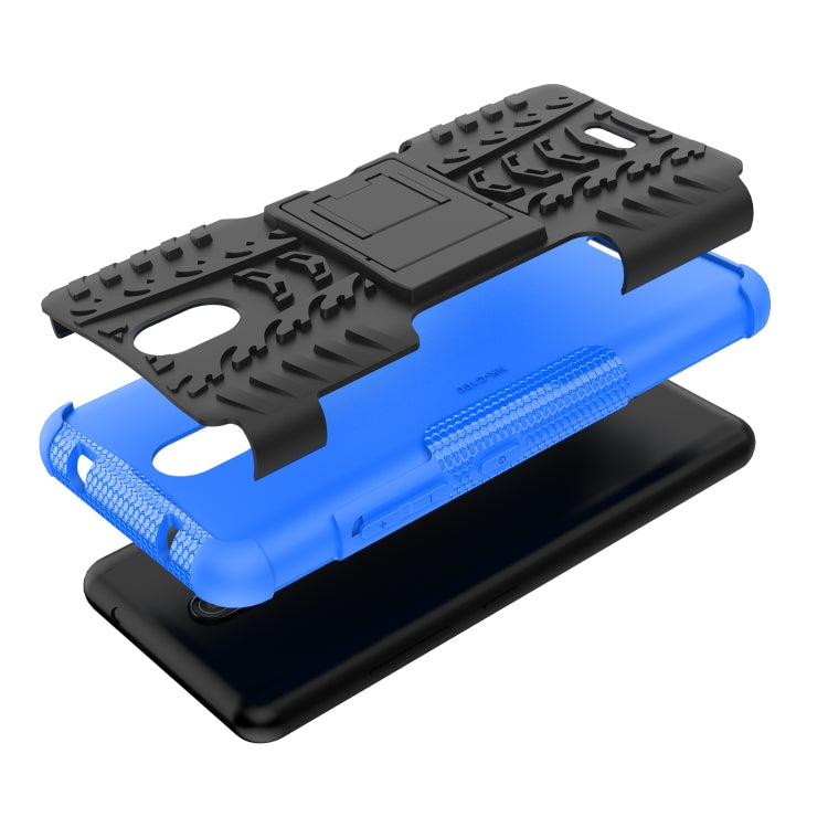 For Nokia C100 Tire Texture TPU + PC Phone Case with Holder