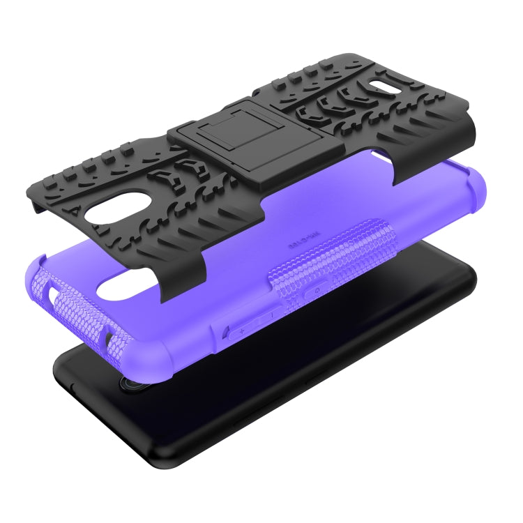 For Nokia C100 Tire Texture TPU + PC Phone Case with Holder