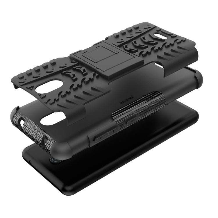 For Nokia C100 Tire Texture TPU + PC Phone Case with Holder