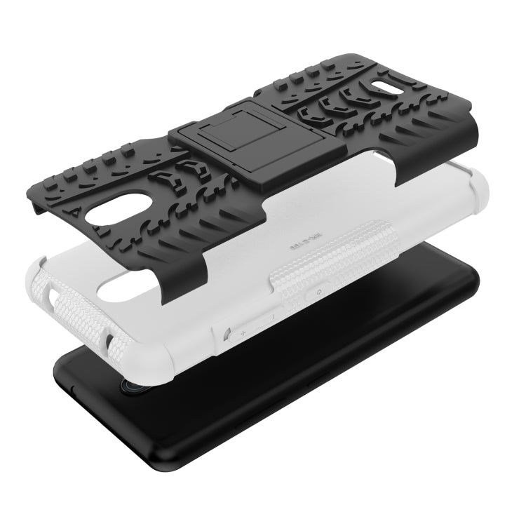 For Nokia C100 Tire Texture TPU + PC Phone Case with Holder