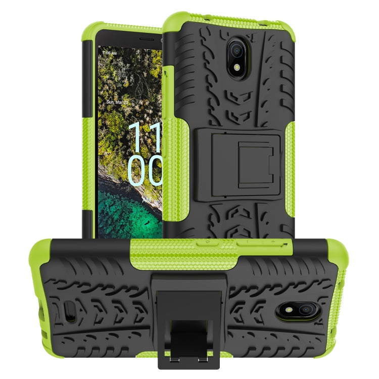 For Nokia C100 Tire Texture TPU + PC Phone Case with Holder