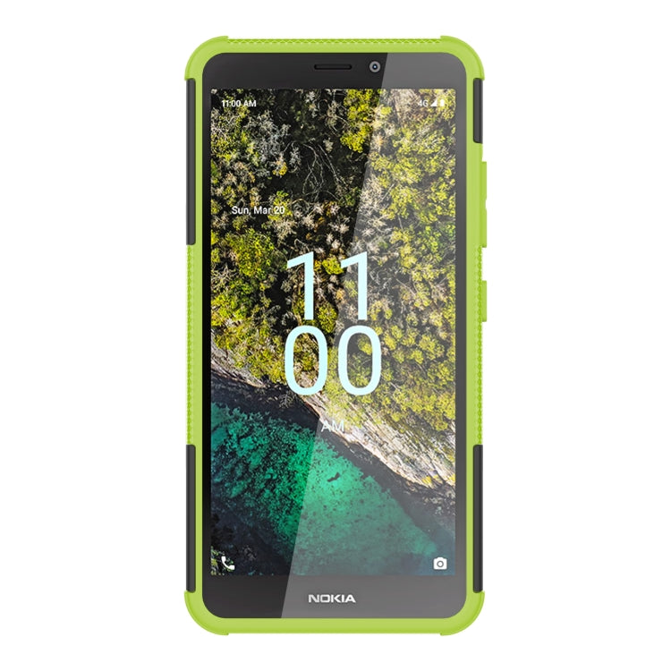 For Nokia C100 Tire Texture TPU + PC Phone Case with Holder