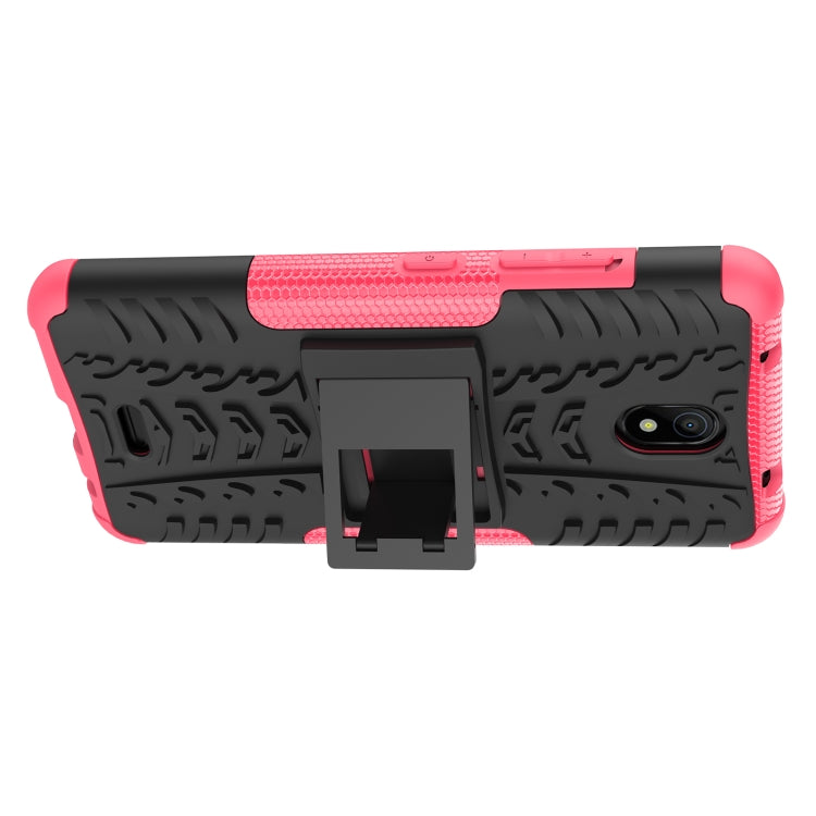 For Nokia C100 Tire Texture TPU + PC Phone Case with Holder