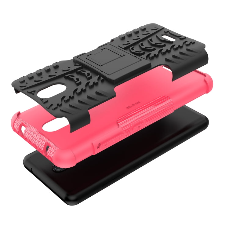For Nokia C100 Tire Texture TPU + PC Phone Case with Holder
