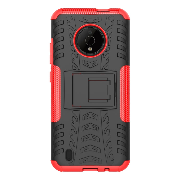 For Nokia C200 Tire Texture TPU + PC Phone Case with Holder