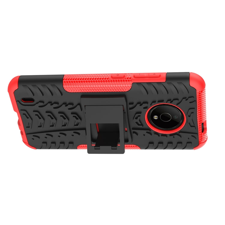 For Nokia C200 Tire Texture TPU + PC Phone Case with Holder