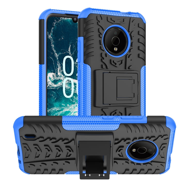 For Nokia C200 Tire Texture TPU + PC Phone Case with Holder