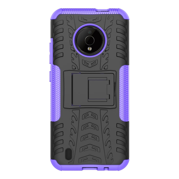 For Nokia C200 Tire Texture TPU + PC Phone Case with Holder