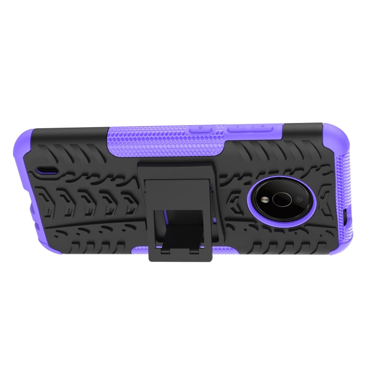 For Nokia C200 Tire Texture TPU + PC Phone Case with Holder