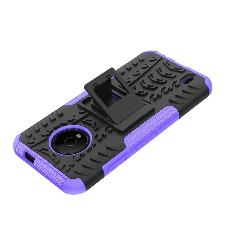 For Nokia C200 Tire Texture TPU + PC Phone Case with Holder